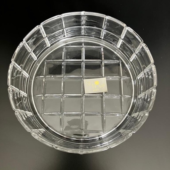 Vintage Studio Nova Round Crystal Glass Bowl Waffle Pattern Made in Japan - Picture 3 of 7